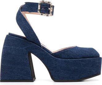 Nodaleto 120mm Bulla Sofia pumps - women - Cotton - 36.5 - Blue