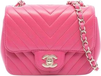 Chanel Borsa a tracolla mini in pelle con impuntura a V Chevron Pre-owned - - Pre-owned - Donna - Rosa - ONE SIZE