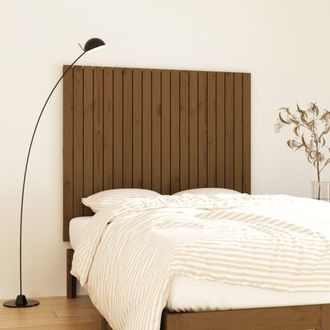 vidaXL Cabecero Cama Pared Madera Maciza Pino Marr&oacute;n 127,5x3x110cm Vidaxl