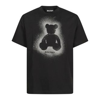 Palm Angels T-Shirts, male, Black, Size: S Spray Bear T-Shirt