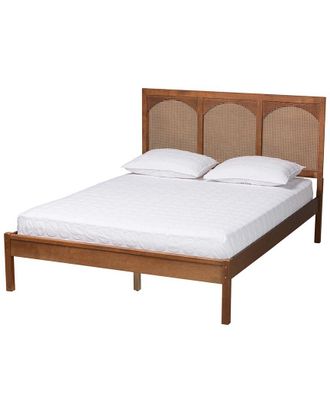 Baxton Studio Blossom Classic & Traditional Wood & Rattan Platform Bed