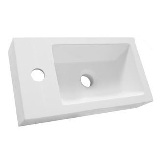 Marcel Breuer Solar Thick opbouw fontein 40 met 1 kraangat en links/rechts te plaatsen mineraalmarmer zijdeglans wit