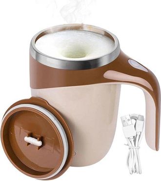 No Brand Taza De Caf&eacute; Con Agitador Autom&aacute;tico, Taza Mezcladora De Caf&eacute; Magn&eacute;tica, Taza Con Agitador De 30 Segundos Con Tapa, Taza De Caf&eacute; El&eacute;ctrica De Viaje De