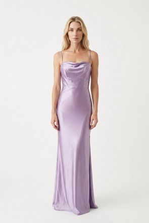 Faviana Womens Cowl Neck Maxi Dress In Lilac