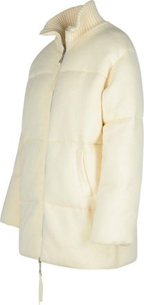 P.A.R.O.S.H. P. A.R. O.S. H. Last Cream Wool Blend Down Jacket