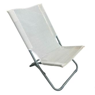 Trade Shop Trade Shop - Spiaggina In Textilene Crema Pieghevole Sedia Per Mare Campeggio 57x47x72cm 281051