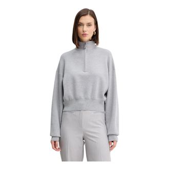 Victoria Beckham Dames, Truien, Grijs, Maat: L Wol