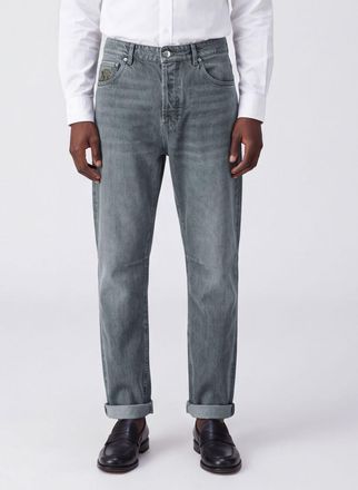 Brunello Cucinelli Jeans straight fit in denim di puro cashmere a cinque tasche