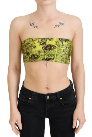 John Galliano Newspaper Print Cropped Womens Blouse