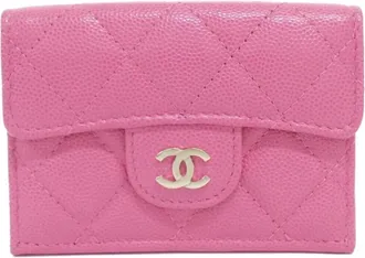 Chanel Pink Grained Calfskin Wallet (Tri-Fold) (Pre-Owned)