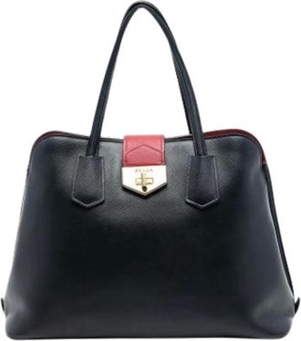 Prada Pre-owned Handbags, female, Black, Size: ONE SIZE Pre-owned Vintage Saffiano Satchel