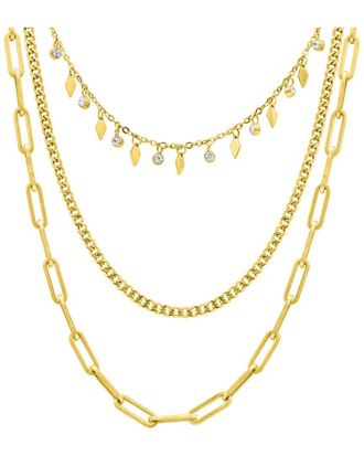 Adornia Adornia 14K Plated Paperclip Curb Dangle Necklace