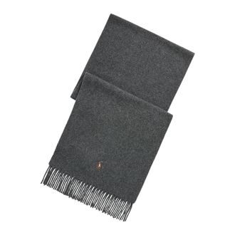 Polo Ralph Lauren Fringe Wollen Sjaal van Virgin Wool - Heren - Wintersjaals - Grijs - ONE Size - Wol - Accessoires