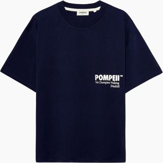 Pompeii Mens Pompeii Boxy Graphic Navy T-Shirt - Size: 40