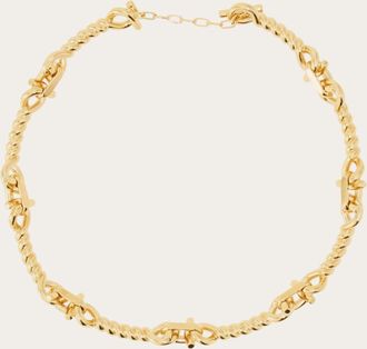 Ferragamo Women Twisted chain Gancini necklace Gold