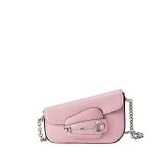 Gucci Pink Leather Mini Gucci Horsebit 1955 Handbag