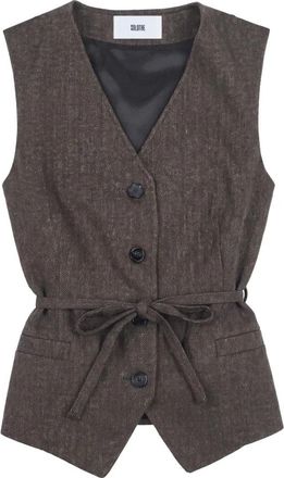 SOLOTRE Muts - Dames - Bodywarmers - Bruin - L - Jassen
