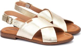 Pikolinos Valencia leren platte slingback sandalen