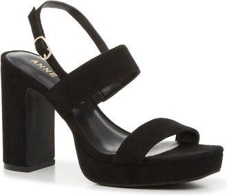 Anne Klein Womens Anne Klein Zoelle Sandals Black Slingback Block Heel Platform ZAP2211