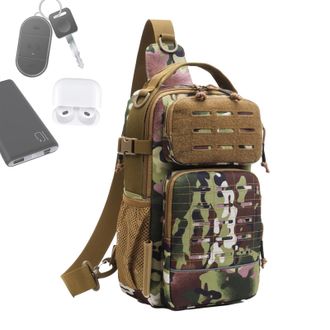 Generic Fishing Sling Pack,with Water Bottle Holder Equipment Storage - Lightweight Sling Bag - for Travel Men Camping Hiking Outdoor Gym Sports Adventure