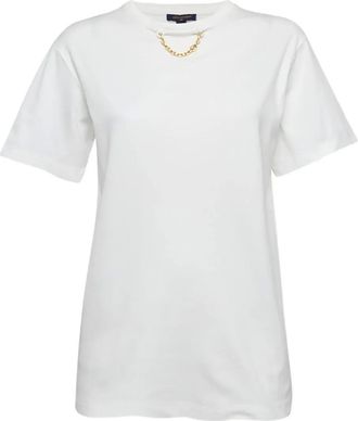 Louis Vuitton T-shirt met ronde hals verfraaid met ketting - Wit