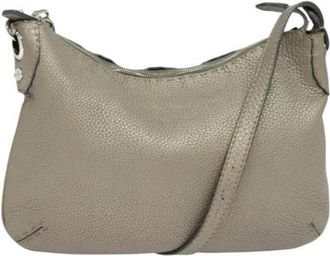 Fendi Pre-owned Leather fendi-bags - Dames - Vintage Schoudertas - Grijs - ONE Size - Leer - Vintage