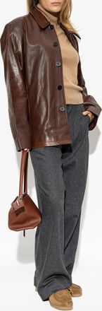 STUDIO NICHOLSON Leather Jacket Landau, Womens, Brown