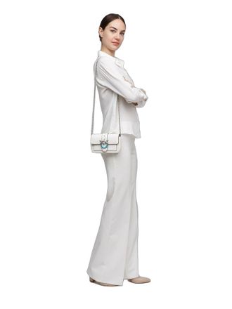 Pinko Womens Shoulder Bag White Calf Leather Shoulder-bags