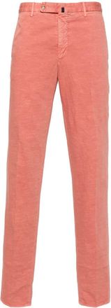 Incotex pressed-crease trousers - men - Linen/Flax/Elastane/Cotton/Polyester/Cotton - 50 - Pink