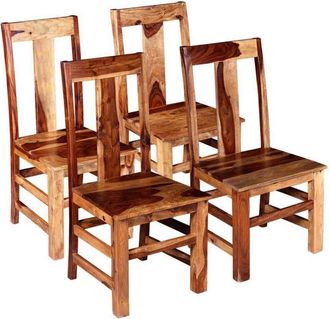 vidaXL Sillas De Comedor 4 Unidades Madera Maciza Vidaxl