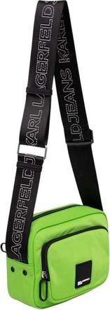 Karl Lagerfeld Schoudertas met logoband - Dames - Schoudertassen - Groen - ONE Size - Polyester - Tassen