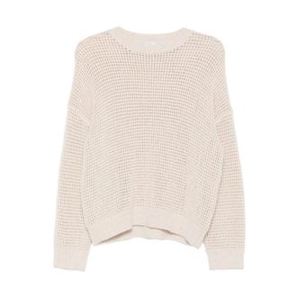 PESERICO Trui met pailletten - Dames - Truien - Beige - Maat: L Wol