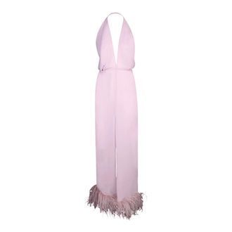 16Arlington Gowns, female, Pink, Size: XS Pink Feather Dress Aw23