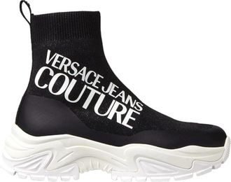 Versace Jeans Couture Gebreide+Gecoate Hiker Sneakers - Dames - Sneakers - Zwart - 41 EU - Polyester - Schoenen