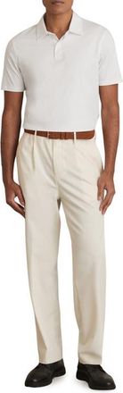 Reiss Earl Solid Cotton Polo in White at Nordstrom, Size X-Small