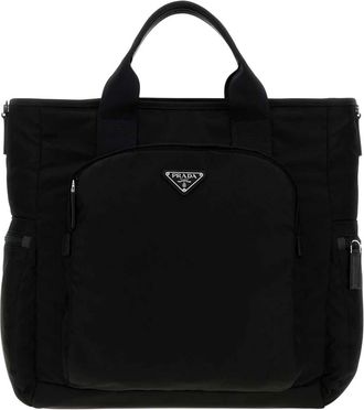 Prada Black Logo Large Tote