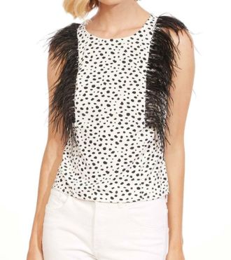 Eva Franco Feather Top In Terazzo Dot