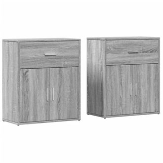 Berkfield Home Sideboards 2 pcs Grey Sonoma 60x31x70 cm Engineered Wood | Size: 60 x 31 x 70 cm