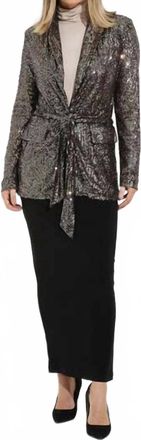 Joseph Ribkoff Sequin Blazer Jacket In Black/multi