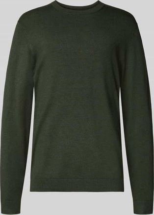 Mc Neal Strickpullover mit gerippten Abschlüssen in Dunkelgruen Melange, Größe XXXL