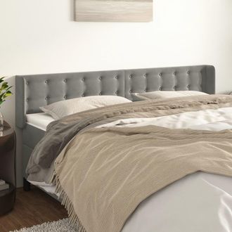 vidaXL Cabecero De Terciopelo Gris Claro 203x16x78/88 Cm Vidaxl