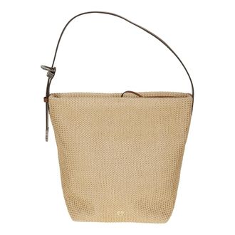 Pinko Big Bucket Bag - Dames - Schoudertassen - Beige - ONE Size - Leer - Tassen