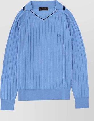 Wales Bonner ribbed v-neck jumper