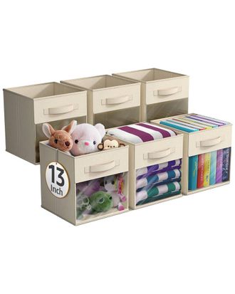 Sorbus 13In 6 Pack Collapsible Fabric Storage Bins