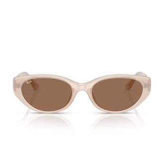 Ray-Ban Sunglasses, unisex, Beige, Size: 55 MM Oval Sunglasses