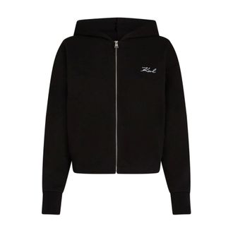 Karl Lagerfeld Dames, Sweatshirts & Hoodies, Zwart, Maat: L Katoen