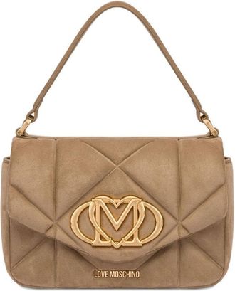 Love Moschino Structured Brown Shoulder Bag