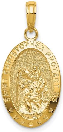Diamond2Deal 10k Gold Saint Christopher Medal Pendant