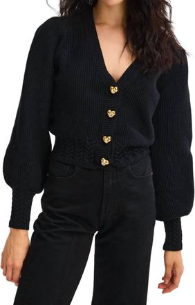 Allison New York Solid Piper Cardigan In Black