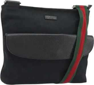 Gucci Pre-owned GG Canvas Schoudertas - Dames - Vintage Schoudertas - Zwart - ONE Size - Leer - Vintage